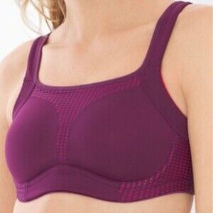 Soma Sport Max Support Underwire Sport Bra Henna Plum- Size 38 C